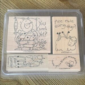 Stampin’ Up! Rubber Stamp Set Farm Fever Set of 4